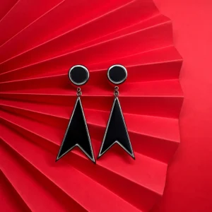 Trendy Black Arrow Earrings